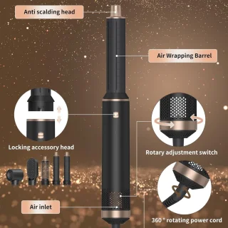 Krultang 5-in-1 multistyler zwart/goud