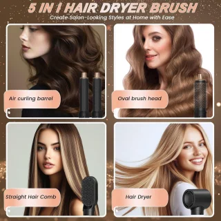 Krultang 5-in-1 multistyler zwart/goud