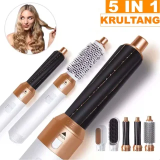Krultang 5-in-1 wit/goud multifunctioneel apparaat