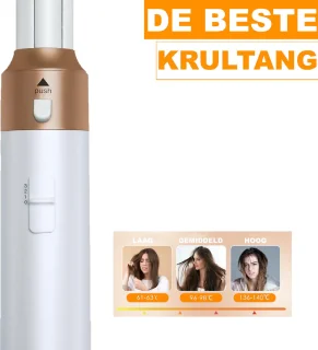 Krultang 5-in-1 wit/goud multifunctioneel apparaat