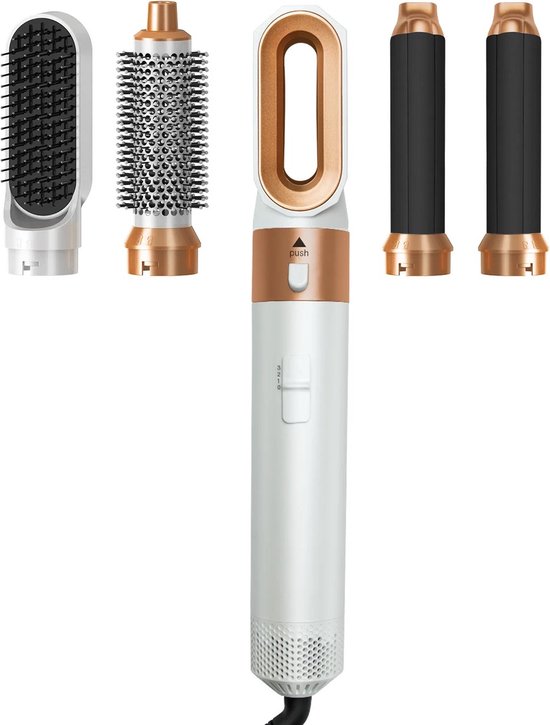 De alles-in-één multistyler: 5-in-1 krultang wit/goud