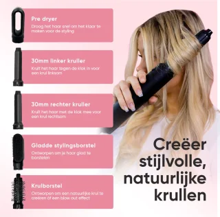 Largolash 5-in-1 Fohnborstel Multistyler Zwart