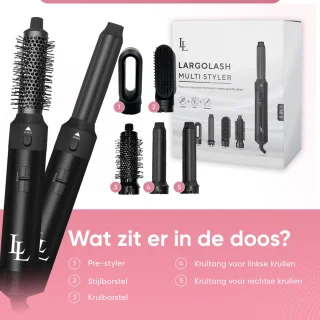 Largolash 5-in-1 Fohnborstel Multistyler Zwart