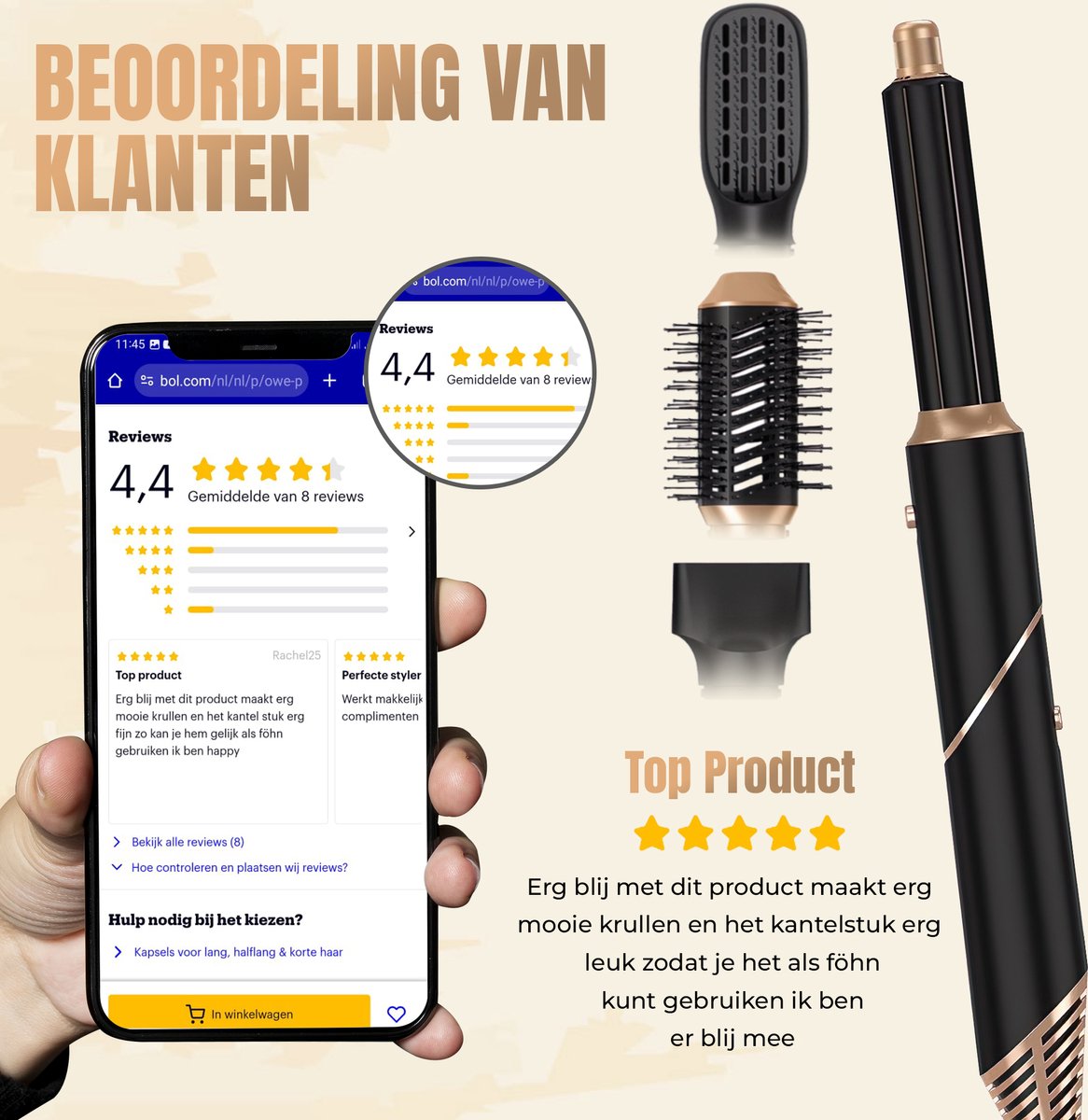 Wat vinden we goed aan de Lissad'or 5-in-1 Fohnborstel Airstyler Multistyler