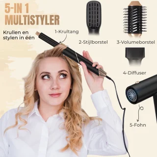 Lissad'or 5-in-1 Fohnborstel Airstyler Multistyler