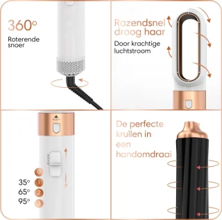 Luxoo 5-in-1 Airstyler Multistyler Witgoud