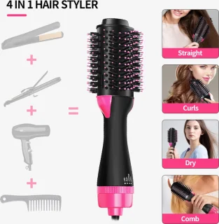 Magic Hair-Brush 3-in-1 Föhnborstel Roze/Zwart