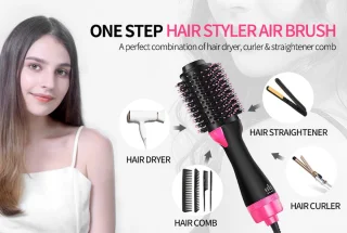 Magic Hair-Brush 3-in-1 Föhnborstel Roze/Zwart