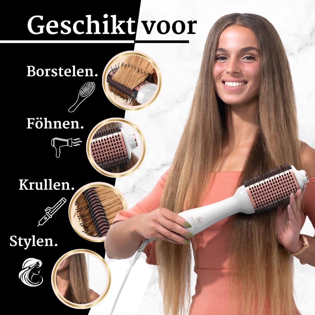 Wat vinden we goed aan de Mellian AirGenius Stijlborstel Föhnborstel