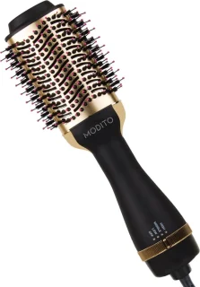 Modito 3-in-1 keramische föhnborstel zwart/goud 1000W