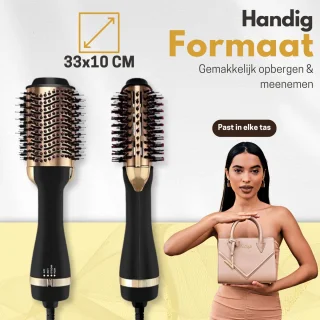Modito 3-in-1 keramische föhnborstel zwart/goud 1000W
