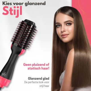 Modito 3-in-1 Keramische Föhnborstel Zwart/Roze