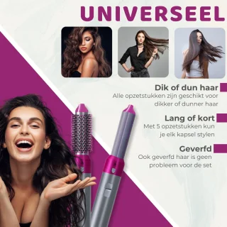 Modito 5in1 Airstyler Krultang 2024 Grijs/Roze