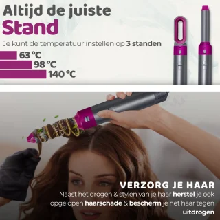 Modito 5in1 Airstyler Krultang 2024 Grijs/Roze