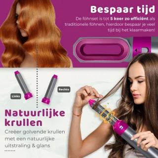 Modito 5in1 Airstyler Krultang 2024 Grijs/Roze