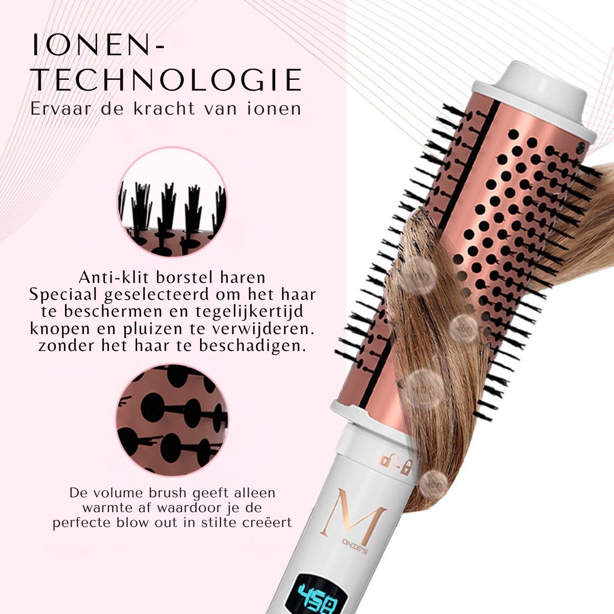 Wat vinden we goed aan de Moonie’s Volume Brush Föhnborstel met 3 Opzetstukken