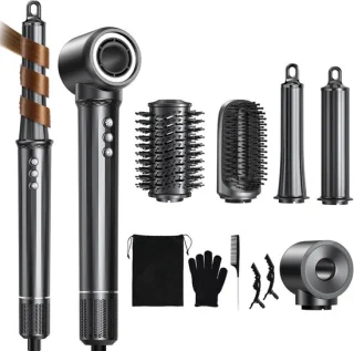 Multifunctionele haarstyler met krultang, stijltang, borstel, volumeborstel en haardroger