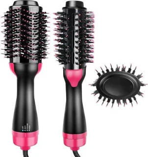 Multistyler 3-in-1 Zwart/Roze - Föhnborstel, Krultang & Stijltang