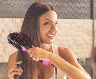 Multistyler 3-in-1 Zwart/Roze - Föhnborstel, Krultang & Stijltang