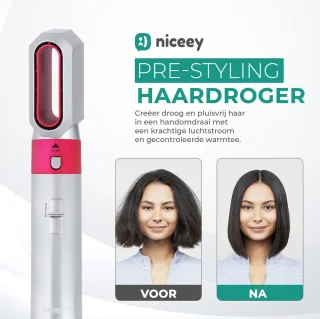 Niceey 5-in-1 Föhnborstel Krultang Set 2025 Grijs/Paars