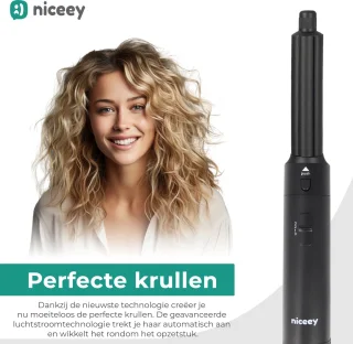 Niceey 5-in-1 Föhnborstel Krultang Set Zwart 2025 Model