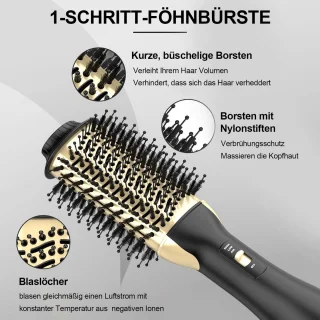 OKWISH Hete Lucht Föhnborstel Zwart