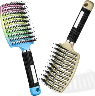 Ontwarrende haarborstel - goud en regenboog