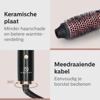 Oseera Thermal Brush Keramische Warmteborstel Roségoud/Zwart