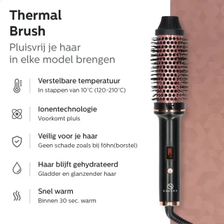Oseera Thermal Brush Keramische Warmteborstel Roségoud/Zwart