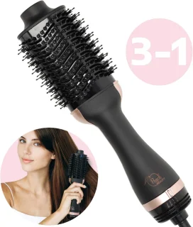 Peach Beauty 3-in-1 Elektrische Föhnborstel Zwart