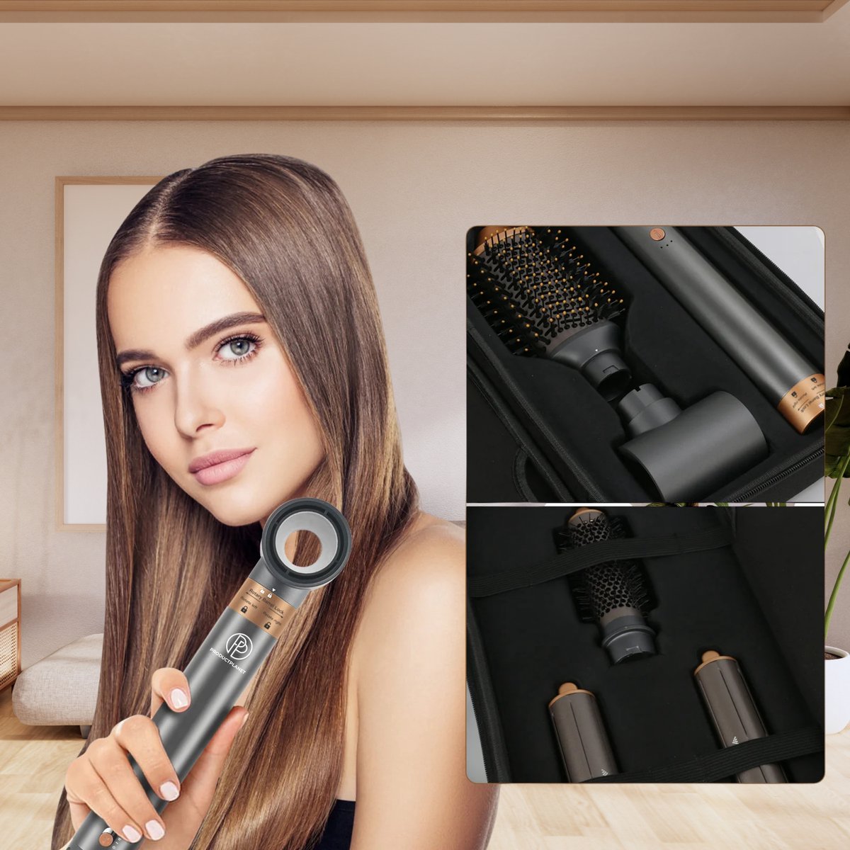 Wat vinden we goed aan de ProductPlanet Ultimate Edition 6-in-1 Airstyler Champagne/Goud