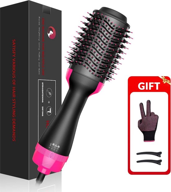 Professionele 4-in-1 Föhnborstel Zwart/Roze review