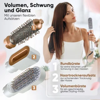 ProfiCare HAS 3132 Heteluchtborstel 4-in-1 Wit/Rosé