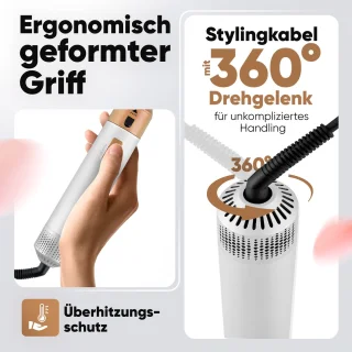 ProfiCare HAS 3132 Heteluchtborstel 4-in-1 Wit/Rosé