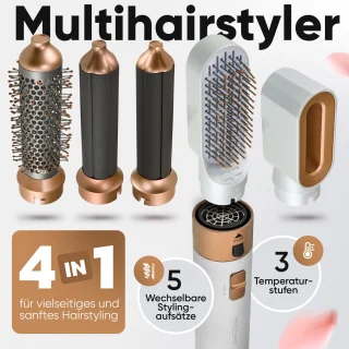 ProfiCare HAS 3132 Heteluchtborstel 4-in-1 Wit/Rosé