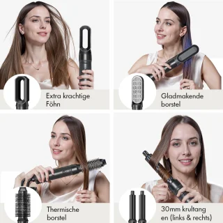 QFLEX PRO Airstyler Multistyler inclusief opbergbox en haarclips