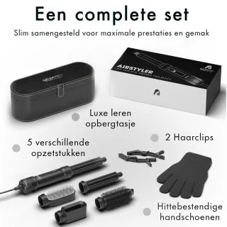 QFLEX PRO Airstyler Multistyler inclusief opbergbox en haarclips