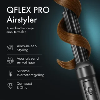 QFLEX PRO Airstyler Multistyler inclusief opbergbox en haarclips