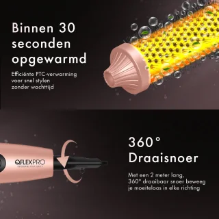 QFLEX PRO Thermal Brush 38mm Warmteborstel met 10 Warmtestanden