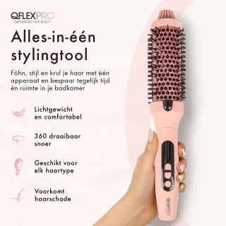 QFLEX PRO Thermal Brush 38mm Warmteborstel met 10 Warmtestanden