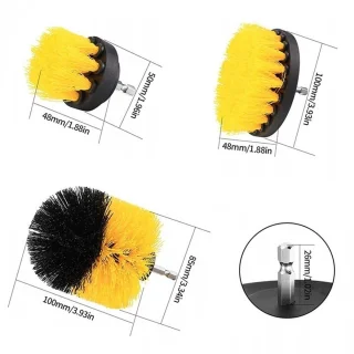 Reinigingsborstels voor boormachine, nylon, 3 stuks