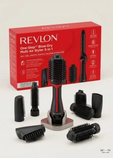 Revlon One-Step Multi Air Styler 5-in-1 Warmeluchtborstel Zwart/Rood