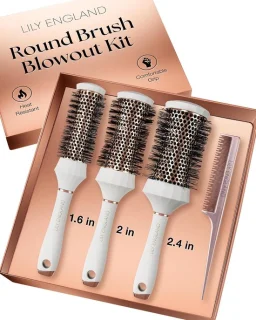 Ronde borstelset voor föhnen – wit