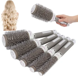 Ronde haarborstelset, multi-kleur, 5 stuks
