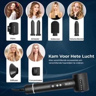 RoyaLuxe Velours Max 7-in-1 Airstyler Zwart