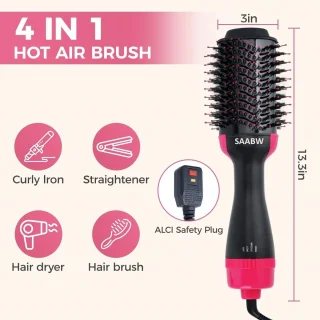 SAABW Magic Hair-Brush 3-in-1 Föhnborstel Roze/Zwart