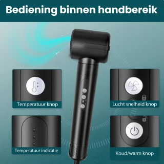 Saaf 7-in-1 Fohnborstel Set Zwart