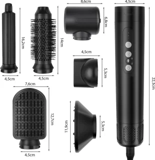 Saaf 7-in-1 Fohnborstel Set Zwart