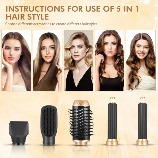 SalonPro Multi-Styler Fohnborstel - Zwart/Goud