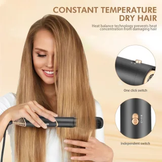 SalonPro Multi-Styler Fohnborstel - Zwart/Goud